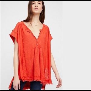 Free People Aster Henley in Hot Lava